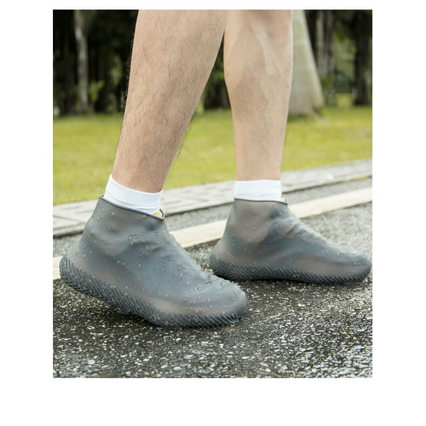 Rain Shoe Boots Covers for Women Men,Reusable Foldable Waterproof Overshoes for Rain Snow,Outdoor Sports Rain Shoe Protectors,Black,5 Sizes Choice 